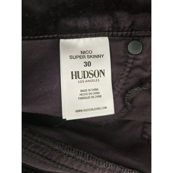 HUDSON Nico Midrise Skinny Purple Ombre Velvet Cropped Ankle Pants Sz 30 Stretch - Picture 6 of 9